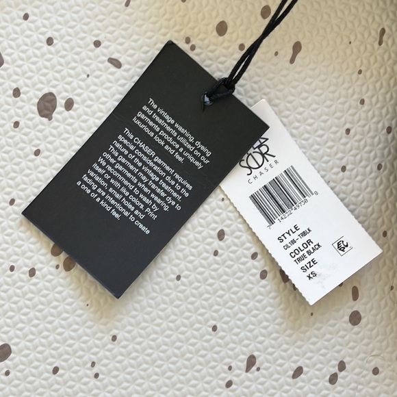 💘 CHASER - BLACK RACERBACK DRAPE BACK TANK - NWT - Picture 3 of 3